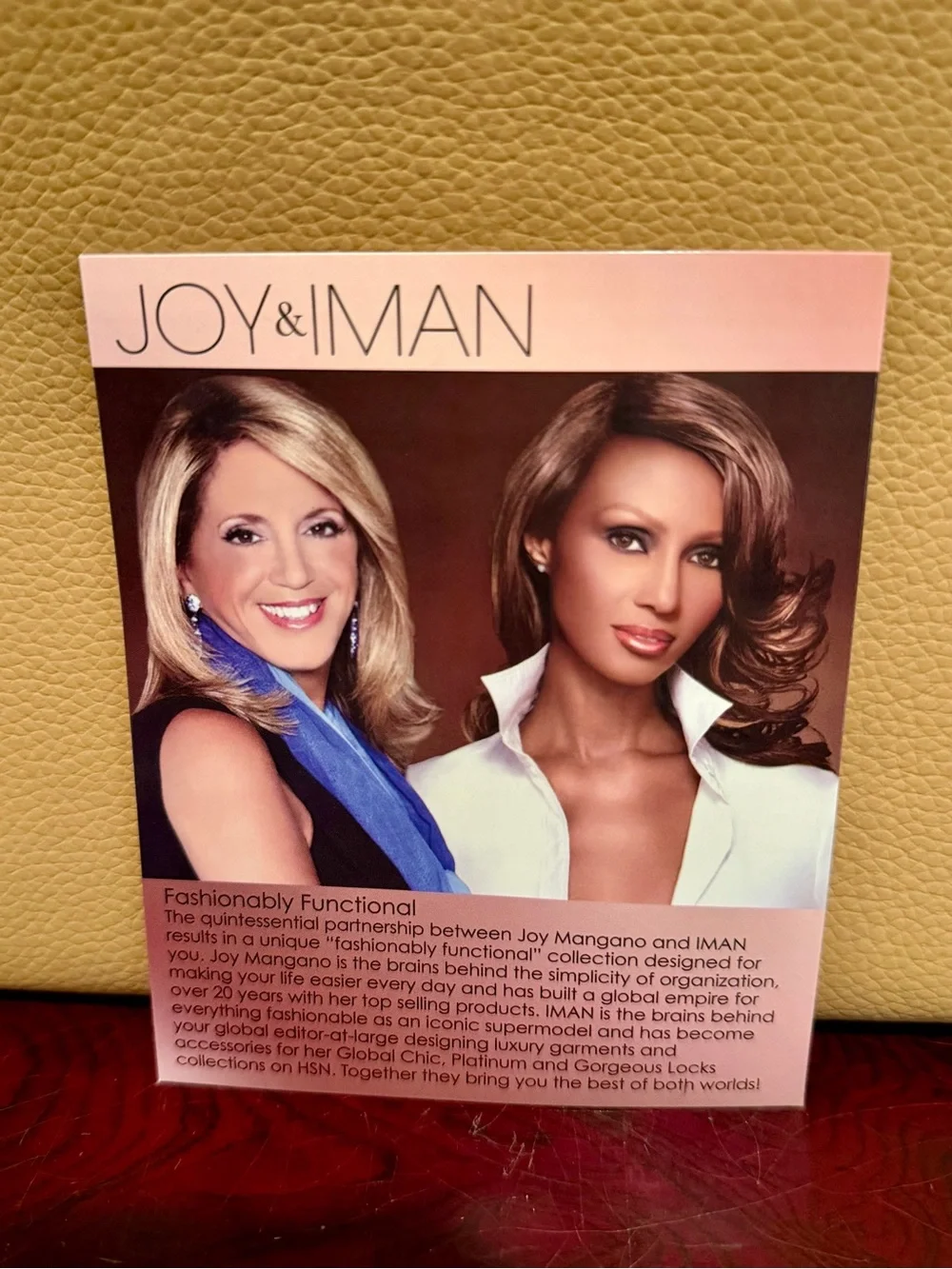 Joy & IMAN Warm Camel Structured Tote Handbag NWT Organizer Bag w/ Flashlight